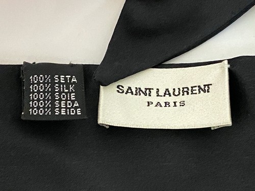 NIB Saint Laurent YSL Runway Silver Metal Satin Tie Masquerade Mask SUPER RARE - Picture 11 of 12