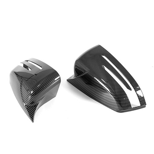 2x Carbon Fiber Style Side Rear Mirror Cover For Benz W204 W176 W212 CLA250 USA - Picture 4 of 6