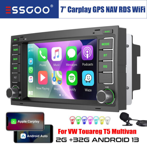 32G Carplay Autoradio Android 13 für VW T5 Multivan Touareg Transporter GPS RDS