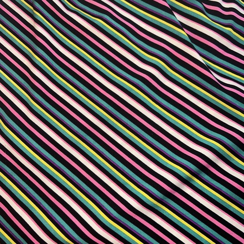 ROXY Juniors Dress Large Sleeveless Black Pink Purple Yellow White Pink Striped - Picture 5 of 11