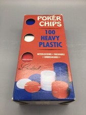 Vintage Poker Chips 100 Count Crisloid Heavy Plastics Made in USA Game Pieces