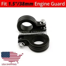 Black 1.5" 38mm Motorcycle Highway Foot Pegs Mount Clamps For Harley Davidson