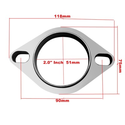 2'' Oval 2-Bolts Exhaust Collector Flange Manifold Muffler Connect Pipe Flanges