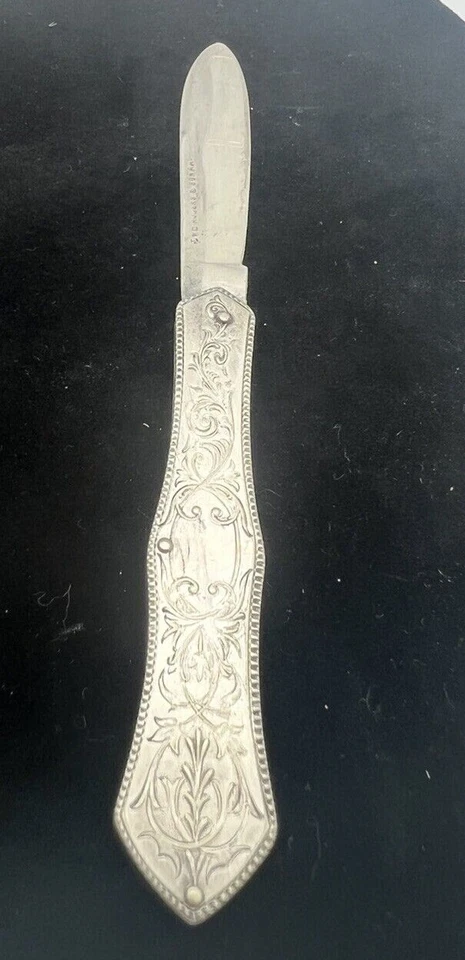 Старинный складной фруктовый нож Wm William Rogers 1890-е оригинальная коробка моряк Нью-Йорк - Изображение 3 из 4