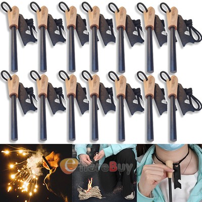 1~10 Fire Starter Flint Steel Striker Survival Kit Ferro Rod Outdoor CampingTool