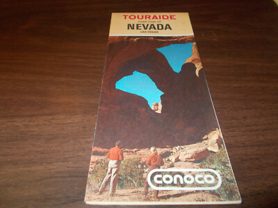 1972 Conoco Nevada / Las Vegas Vintage Road Map