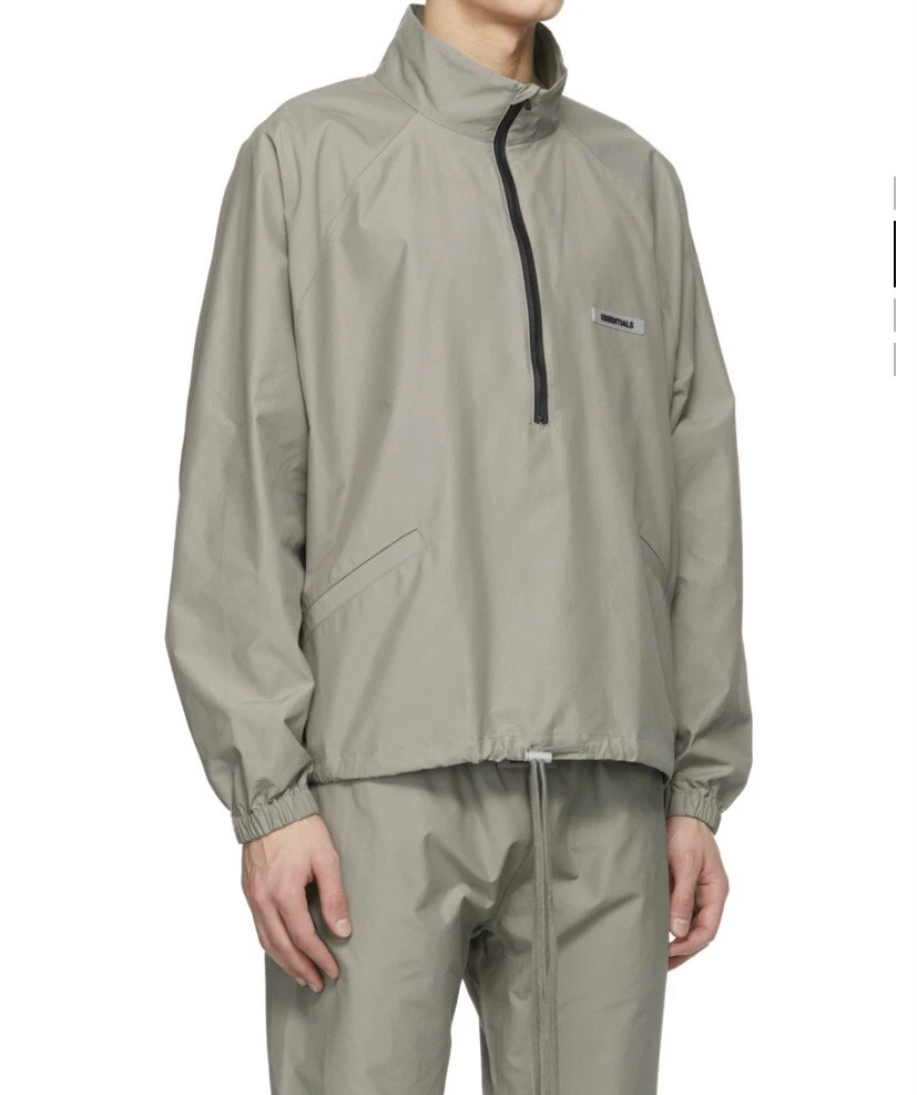 Fear of God Essentials Half-Zip Jacket - Taupe Large | eBay