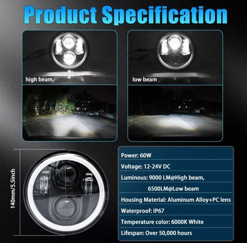 Faro Fanale Completo a Led Con Adattatore Vespa Piaggio Hp 50 Pronto All'uso - Foto 4 di 9