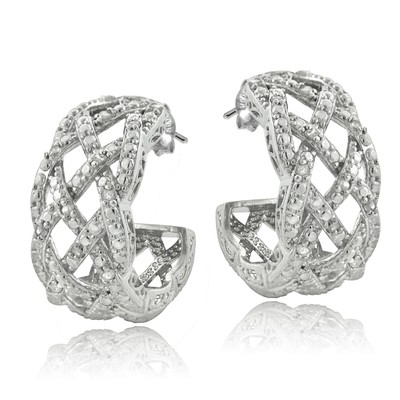 Halbcreolen 1/4 kt Diamantgeflecht
