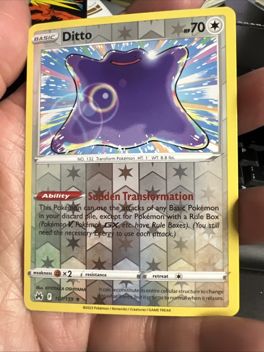 Pokémon TCG Ditto Reverse Holo 107/159 Crown Zenith Collectible