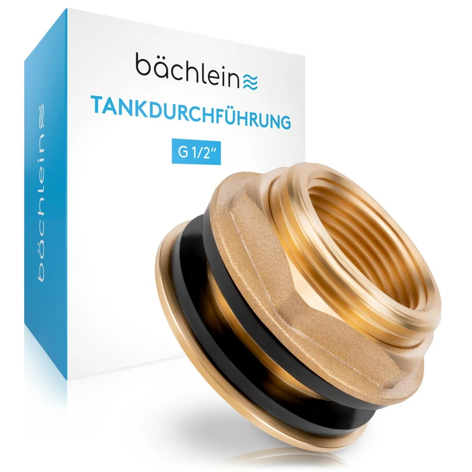 Bächlein Regentonnendurchführung (1/2, 3/4 oder 1 Zoll Innengewinde)