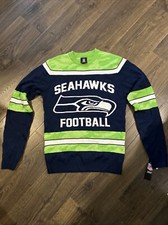 Seattle Seahawks Ugly Christmas Sweater Men Green Blue New NFL Football Small