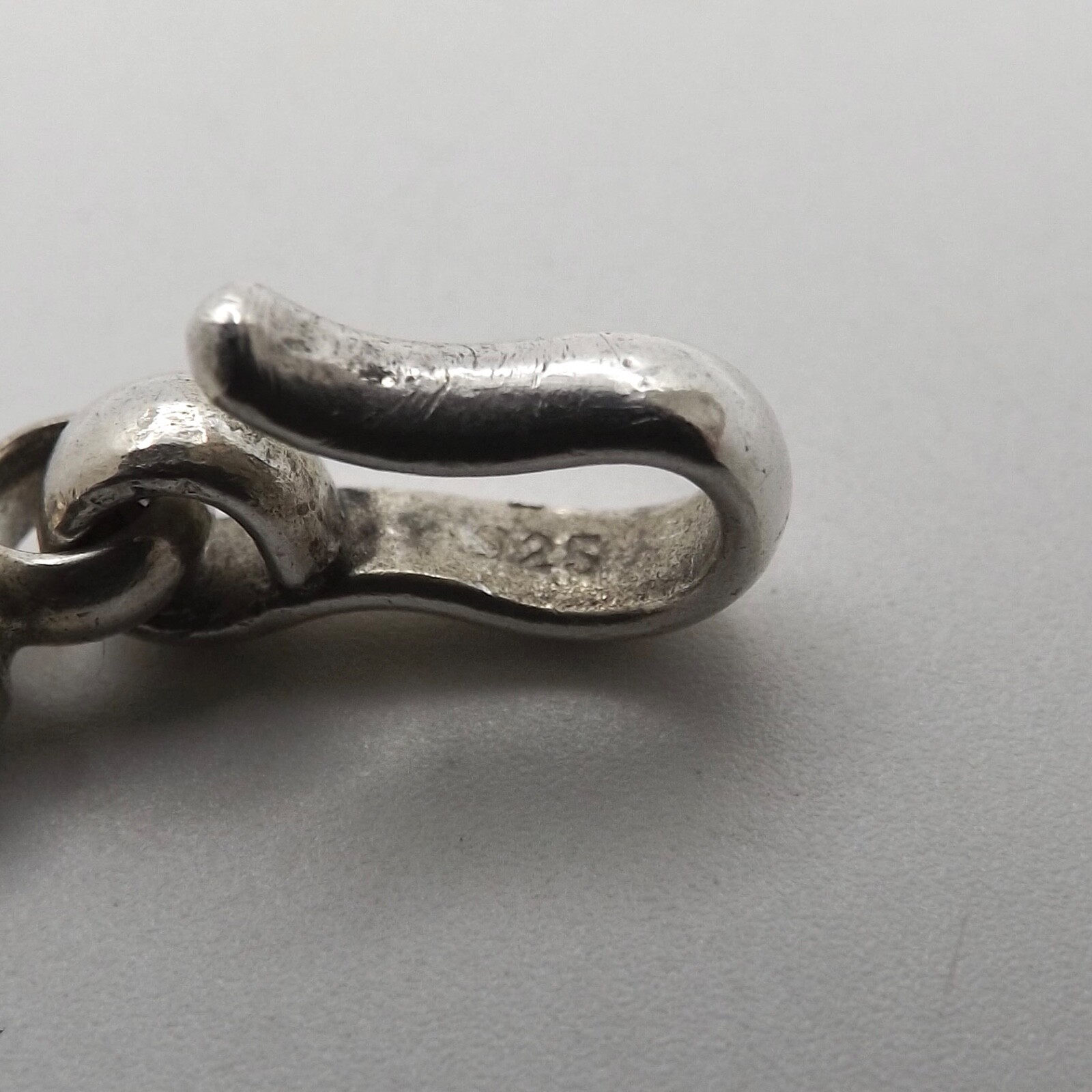 Solid Sterling Silver Wheat Link Hook Bracelet Ro… - image 7