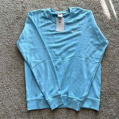 NEW Nike Sportswear Baby Blue Crewneck Sweatshirt 637902-499 Mens Size Large