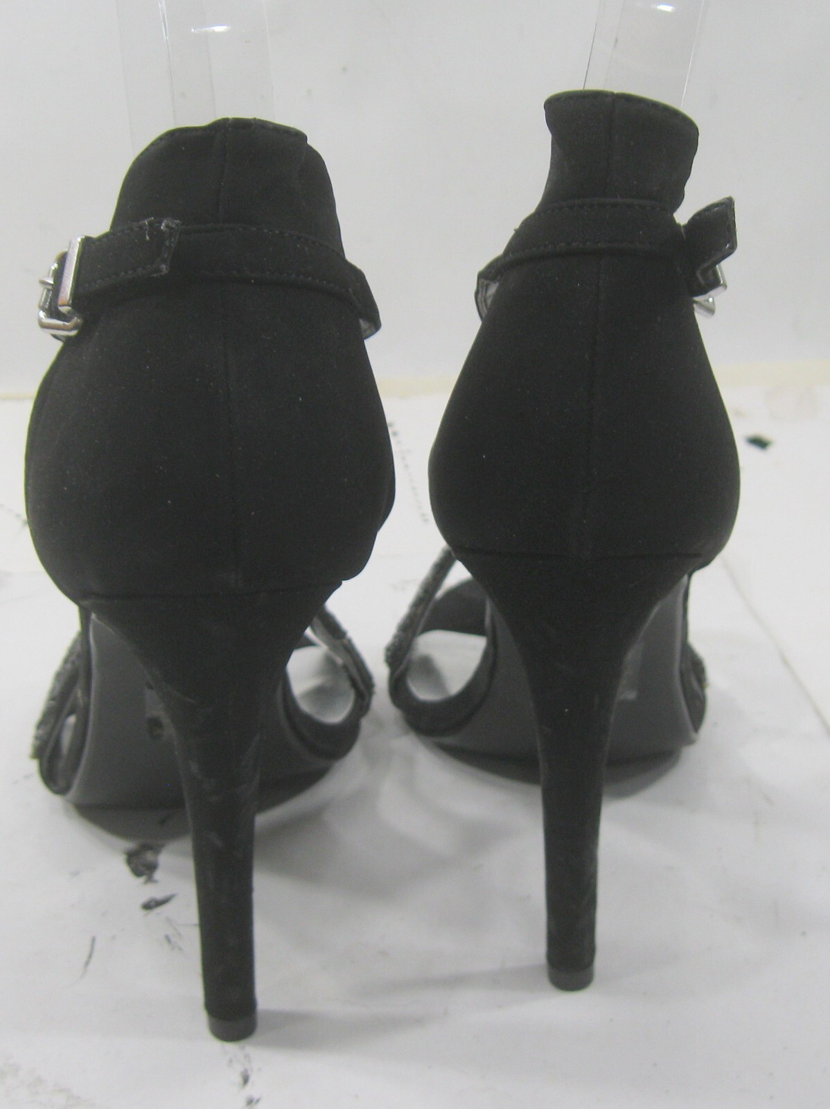 Black 4.5"Stiletto High Heel Open Toe Ankle Strap Sexy Shoes WOMEN Size