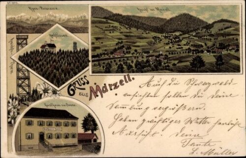 Litho Marzell im Schwarzwald, Aussichtsturm, Gasthaus zur Sonne,... - 10654577 - Bild 1 von 2