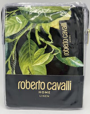 Roberto Cavalli Pillow Cases (2) 60x70 Limoni Dark Lemons Lemon Black