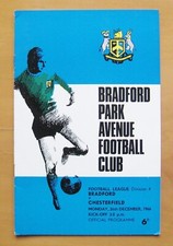BRADFORD PARK AVENUE v CHESTERFIELD 1966/1967 Postponed 26/12/66 *Exc Condition*