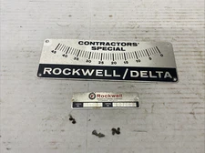 Rockwell 10" Table Saw Md 34-070 ID Plate & Front Plate   RTS-62