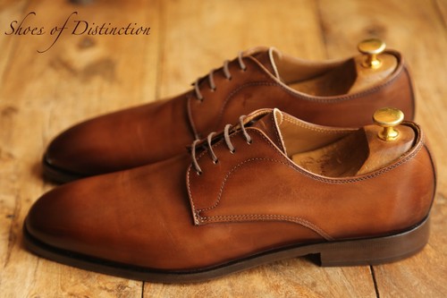 Hugo Boss Brown Burnished Leather Derby Lace Up Shoes UK 9 US 10 EU 43 - Picture 2 of 11