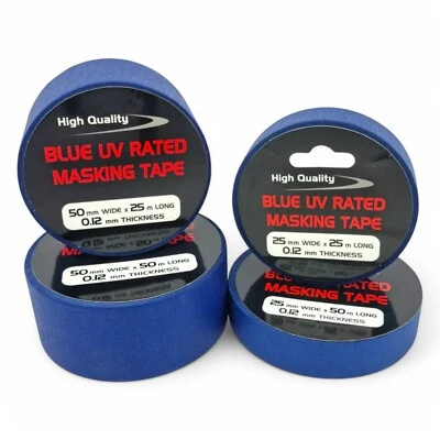 DH & JS NEU LANGLEBIG BLAU MALER SAUBER ABZIEHEN ABDECKBAND 25mm-50mm x 50M UV BESTÄNDIG