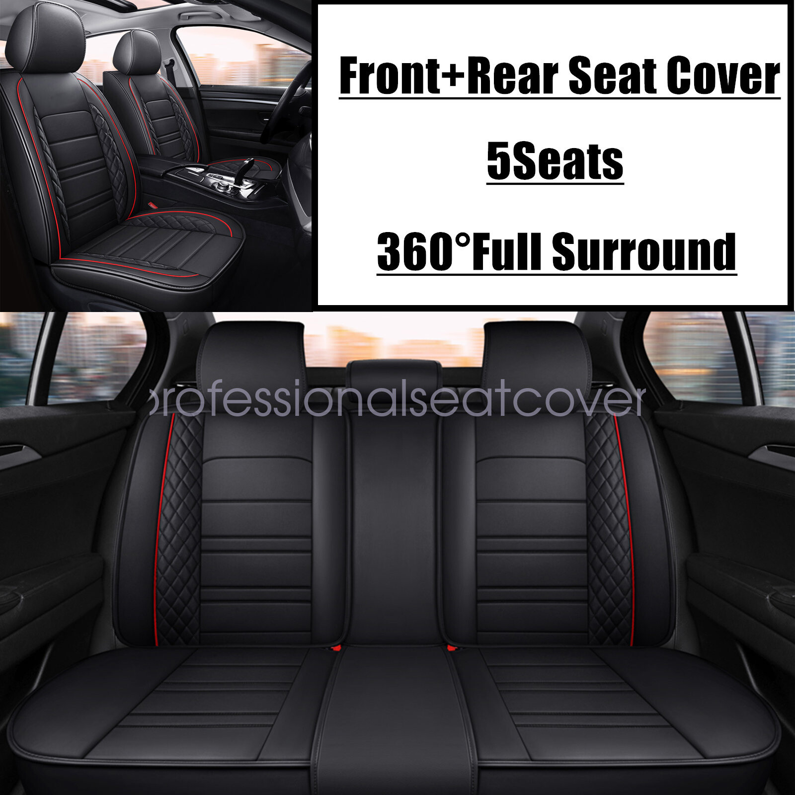 Car Seat Cover 5-Seats PU Leather FOR LAND ROVER LR3 Range Rover Evoque Velar-image