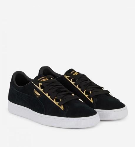PUMA Suede Jewel Metallic Women's Athletic Casual Sneakers Black/Gold Size  7.5 | eBay