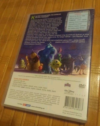 KOLLIDE KOMPANII Estonian Region 2 DVD Monsters Inc Eestikeelsed Subtiitrid Kids - Imagen 2 de 7