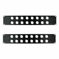  2 Pk 2 Space Rack Panel 16 D-series Connector punch out holes for Rack Cases