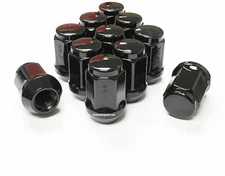 (16) Black Acorn Lug Nuts 1/2-20 Closed End Ford Chevy Dodge Durango Dakota Jeep