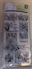 New Inkadinkado Rubber Stamp set Clear acrylic GARDEN GREETINGS free USA ship