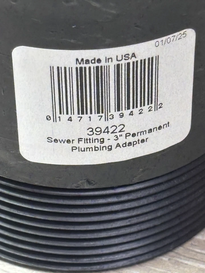 Adaptador de fontanería permanente Camco montaje de alcantarillado no restrictivo 3" 39422 Foto 2 de 2