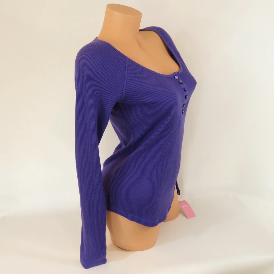 Top Jenni Waffle Talla S Púrpura Tejido Cuello Redondo Gema Botones Nuevo con Etiquetas $30 Foto 4 de 4