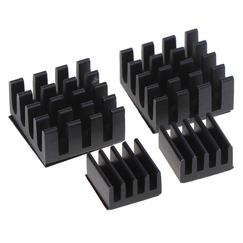 4pcs Black Aluminum Heatsink Cooler Cooling Kit For Raspberry Pi 3/2 /Rpi!ex _yi - Afbeelding 7 van 7