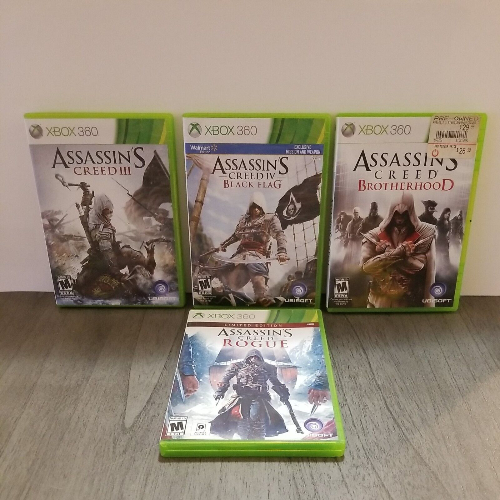 Assassin's Creed Ezio Trilogy + Rogue + Creed III Lot Of 5 Xbox 360