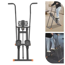 Black Foldable Vertical Stair Climber Machine 3 Gears Stair Stepper with Display