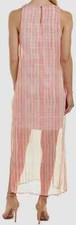 Vince Camuto Salmon Colored Water Striped Sleeveless Gauzy Women's Dress M NWT