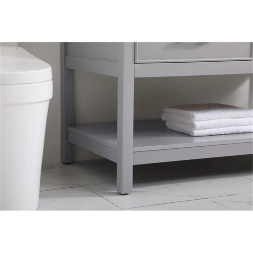 Elegant Decor Sinclaire 42" Aluminum Alloy & MDF Single Bathroom Vanity in Gray - Picture 5 of 8