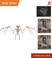 Plastic Skeleton Bat 12x6.5 inches All-Weather Halloween Decor Spooky
