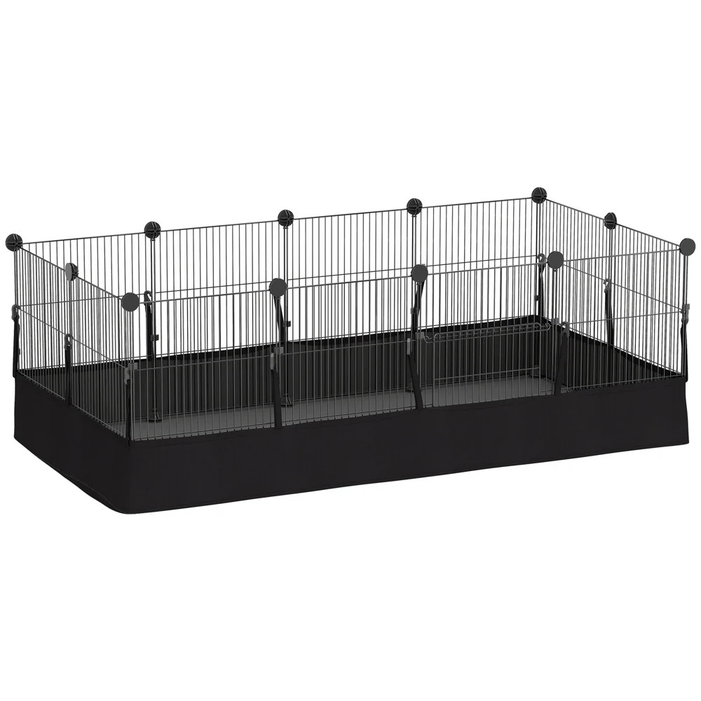 Enclos lapin PawHut parc intérieur modulable pour rongeur avec tapis étanche et porte