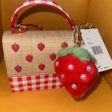 Betsey Johnson Strawberry Gingham Crossbody H...