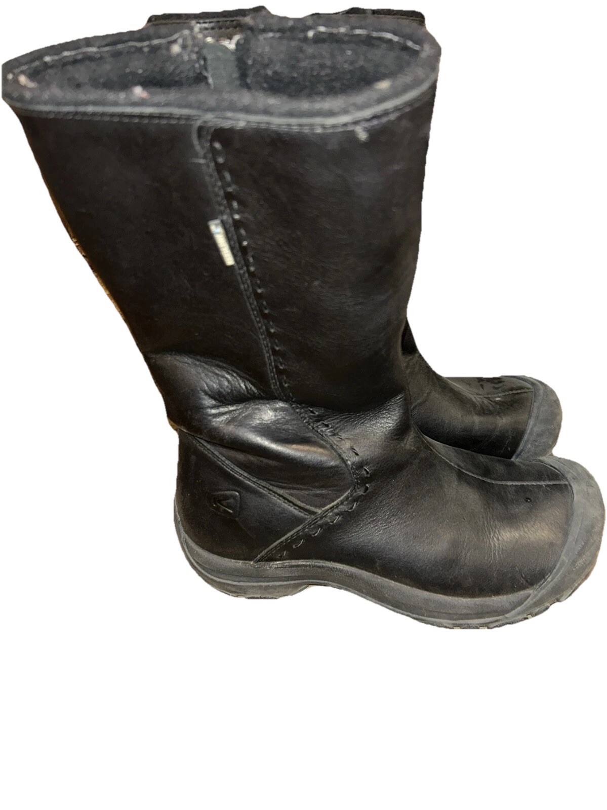 Stivali Keen donna taglia 7 Winthrop II Dry 5478 pelle nera impermeabili zip laterale