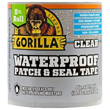 Gorilla Waterproof Patch  Seal Tape: 4 in. x 8 ft. Clear 