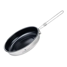 Boundless Voyage Titanium Non-Stick Frying Pan Outdoor Camping Skillet with F...