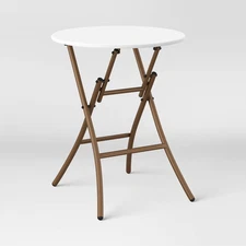 French Cafe Folding Round Patio Bistro Table White - Threshold
