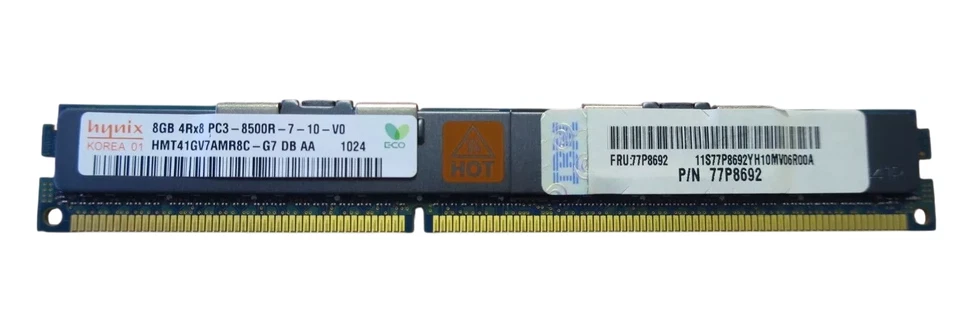 IBM / HYNIX 8GB PC3-8500R DDR3-1066 REG ECC MEMORY HMT41GV7AMR8C-G7 77P8692 - Image 1 of 1