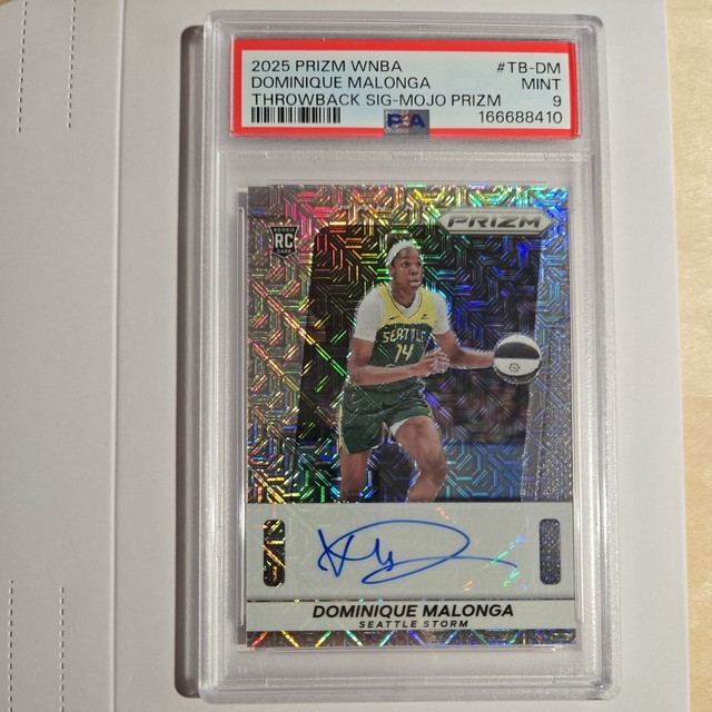 Dominique Malonga 2025 Panini WNBA Basketball Throwback Mojo /25 Rookie Auto