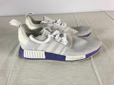 Adidas White NMD R1 Metallic Blue Boost Colorway Shoes Size 10