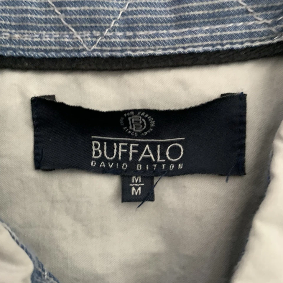 Camisa a Presión BUFFALO David Bitton Perla Para Hombres Mediana Masilla Gris Utilidad Occidental Foto 2 de 4