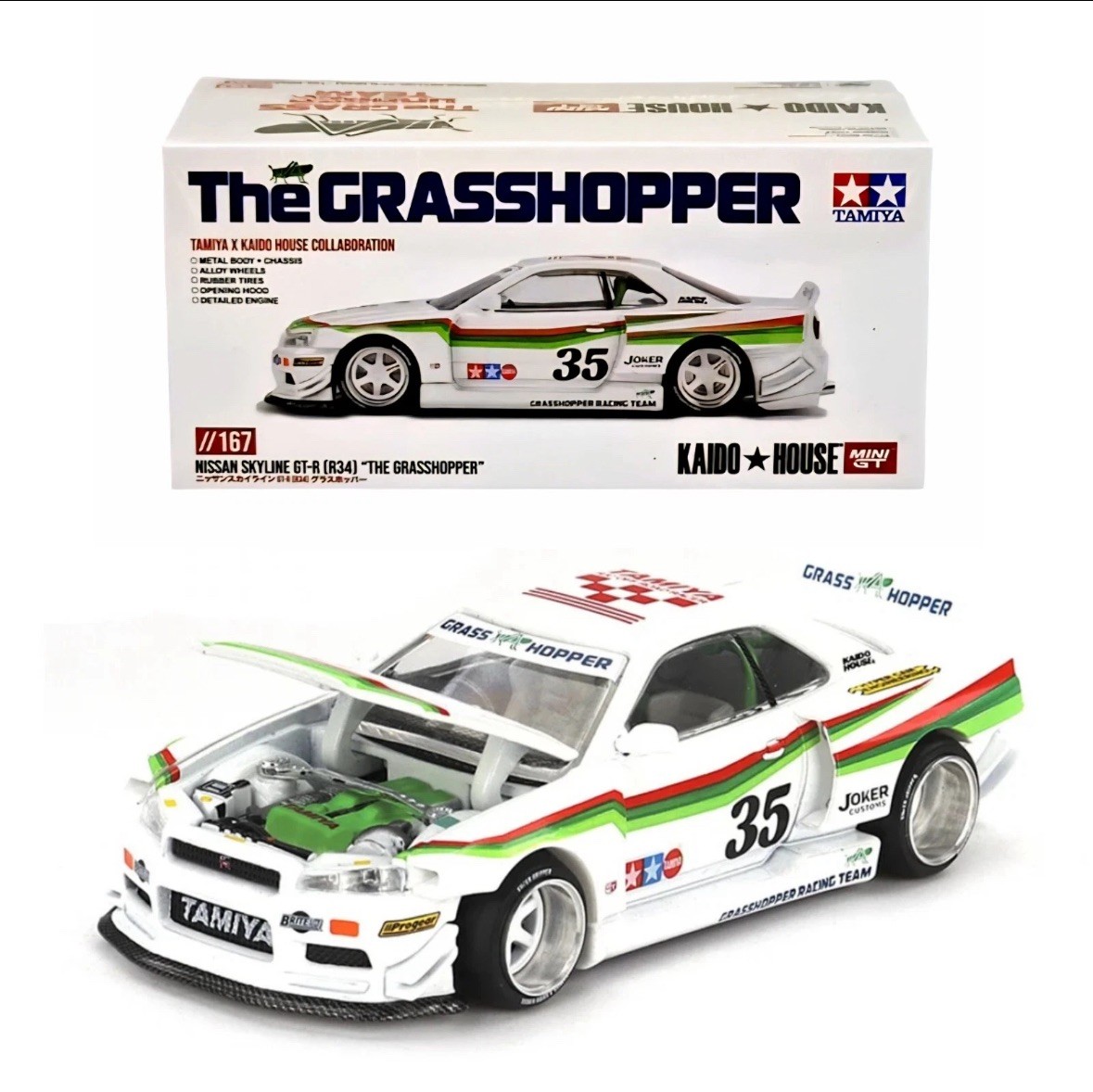 MINI GT 1/64 KAIDO HOUSE GT-R DGKコラボモデル Kaido House + Mini GT 1:64 Nissan Skyline GT-R (R33) Active Carbon